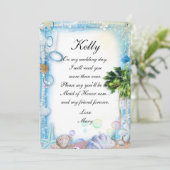 トロピカルビーチ シェル ウェディング メイド オブ オナー 招待状 (スタンド正面)