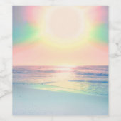 トロピカルビーチ シー サン カラフル サマー ワインラベル (シングルラベル)