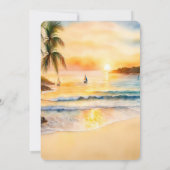 トロピカルビーチ セーブ・ザ・デート テンプレート 印刷可能 (裏面)