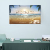 トロピカルビーチ、パームズシーシェル結婚ズバナー 横断幕 (トレードショー)