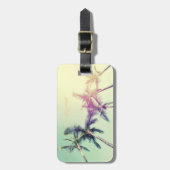 トロピカルビーチ，パームズ – パーソナライズされた ラゲッジタグ (正面縦)