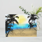 トロピカルビーチ＆パームツリーのパーティー招待状 招待状 (スタンド正面)