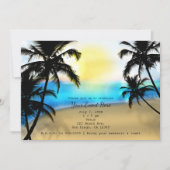 トロピカルビーチ&パームツリーズパーティの招待状 招待状 (正面)