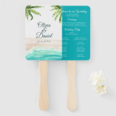 トロピカルビーチ&パームツリーズ結婚式 プログラム ハンドファン (正面&裏面)