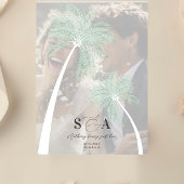 トロピカルビーチ パームツリー ミニマリスト ベラム紙招待状