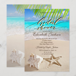 トロピカルビーチ,ヒトデ,貝殻 ブライダルシャワー 招待状