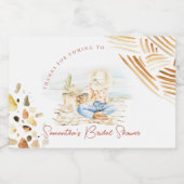 トロピカルビーチ ブライダルシャワー スパークリングワインラベル (シングルラベル)