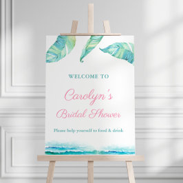 トロピカルビーチ ブライダルシャワー パーティー ウェルカムポスター ポスター