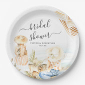 トロピカルビーチ ブライダルシャワー ペーパープレート (正面)