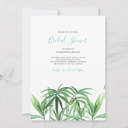 トロピカルビーチ ブライダルシャワー 水彩  (正面)