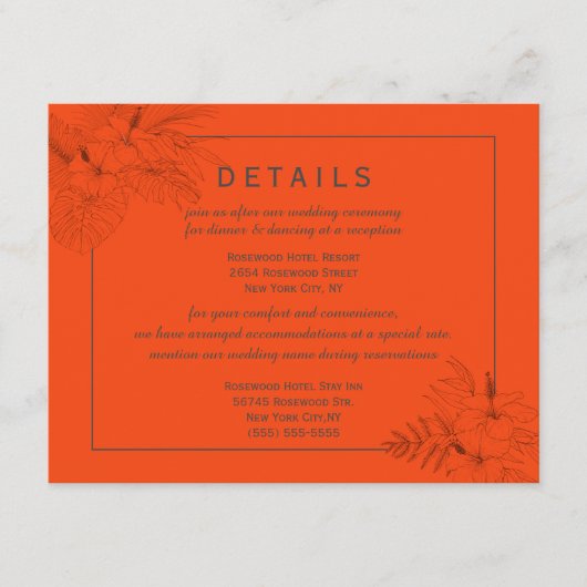 トロピカルビーチ ボーホー サマー ウェディングの詳細 エンクロージャーカード (正面)