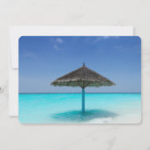 トロピカルビーチ, ヤシの木, ゆったりとしたリタイアメントパーティ 招待状 (裏面)