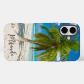 トロピカルビーチ ヤシの木 パーソナライズデザイン Case-Mate iPhoneケース (裏面 (横))