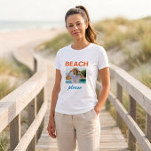 トロピカルビーチ 夏のTシャツ Beach Please 面白い Tシャツ