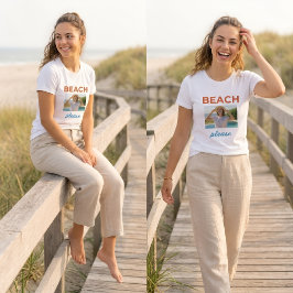 トロピカルビーチ 夏のTシャツ Beach Please 面白い Tシャツ