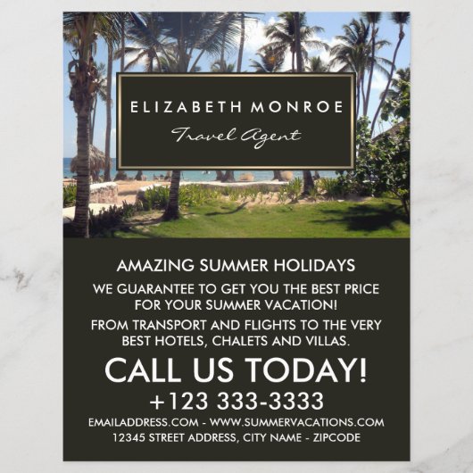 トロピカルビーチ、旅行代理店の広告フライヤー チラシ (正面)