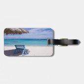 トロピカルビーチ、椅子、プルメリア ラゲッジタグ (裏面横)