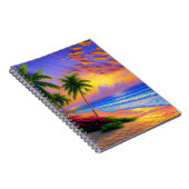 トロピカルビーチ、海サンセットノートブック ノートブック (右側)
