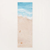 トロピカルビーチ、砂、星、貝殻 ヨガマット (裏面)