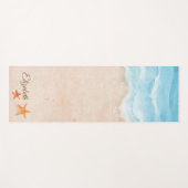 トロピカルビーチ、砂、星、貝殻 ヨガマット (正面(横))