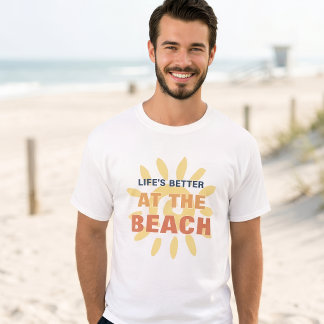 トロピカルビーチTシャツ 海のある生活は最高 Tシャツ
