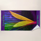 トロピカルビーブスブライトカラフルパームフロント ビーチタオル (正面)