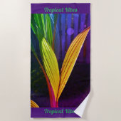 トロピカルビーブスブライトカラフルパームフロント ビーチタオル (正面)