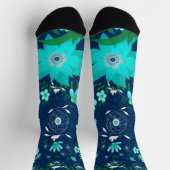 トロピカルビ女の子らしベスフローラターコイズネイビーソックス ソックス (上部)