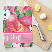 🌺🌴トロピカルピクルボール(ハイビスカス付き、文字) キッチンタオル (四つ折り)