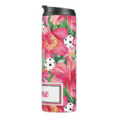 🌺🌴トロピカルピクルボール（ハイビスカス、名前付き） タンブラー (回転右)