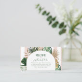 トロピカルピストライプンクブライダルシャワーレシピ エンクロージャーカード (スタンド正面)