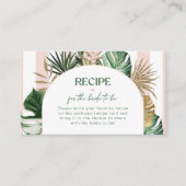 トロピカルピストライプンクブライダルシャワーレシピ エンクロージャーカード (正面)