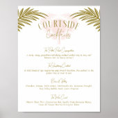 トロピカルピックボールパーティーカクテルドリンクメニューサイン ポスター (正面)