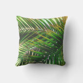 トロピカルピロー葉パーム自然アートグリーン クッション (裏面)