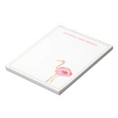 トロピカルピンクと金ゴールドフラミンゴ ノートパッド (回転)