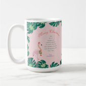 トロピカルピンクのクリスマスフラミンゴサンタハットボーブル コーヒーマグカップ (左)