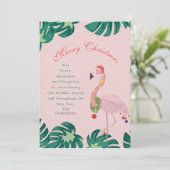 トロピカルピンクのクリスマスフラミンゴサンタハットボーブル シーズンカード (スタンド正面)