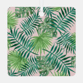 トロピカルピンクのクリスマスフラミンゴサンタハットボーブル メタルオーナメント (裏面)