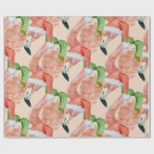 トロピカルピンクのクリスマスフラミンゴスサンタハット ラッピングペーパー (フラット)