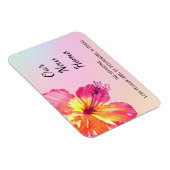 トロピカルピンクのハイビスカス新住所のお知らせ マグネット (右側)