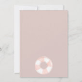 トロピカルピンクのフローター プールパーティー スウィート16 招待状 (裏面)