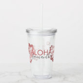 トロピカルピンクの個人パーソナライズされたパーティーのお願い アクリルタンブラー (正面)