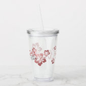 トロピカルピンクの個人パーソナライズされたパーティーのお願い アクリルタンブラー (左)