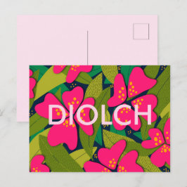 トロピカルピンクの花　ディオルチ　ありがとう ポストカード