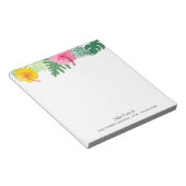 トロピカルピンクイエローハイビスカスボタニカルメモ帳 ノートパッド (アングル)