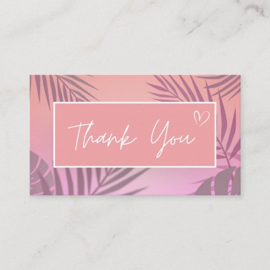 トロピカルピンクエキゾチックありがとうご注文割引コード 名刺 (正面)