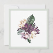 トロピカルピンクオウムとセージフローラ50誕生日 招待状 (裏面)