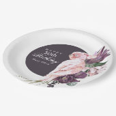 トロピカルピンクオウムスタイリッシュボホ50誕生日 ペーパープレート (アングル)