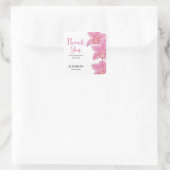 トロピカルピンクオーキッドフラワー誕生日ありがとう スクエアシール (バッグ)