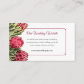 トロピカルピンクキングプロテア花結婚のウェブサイト エンクロージャーカード (正面)